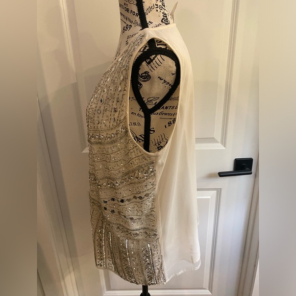 Chico’s Embellished Tank Champagne Color Size 2 /M/12 - Picture 9 of 11